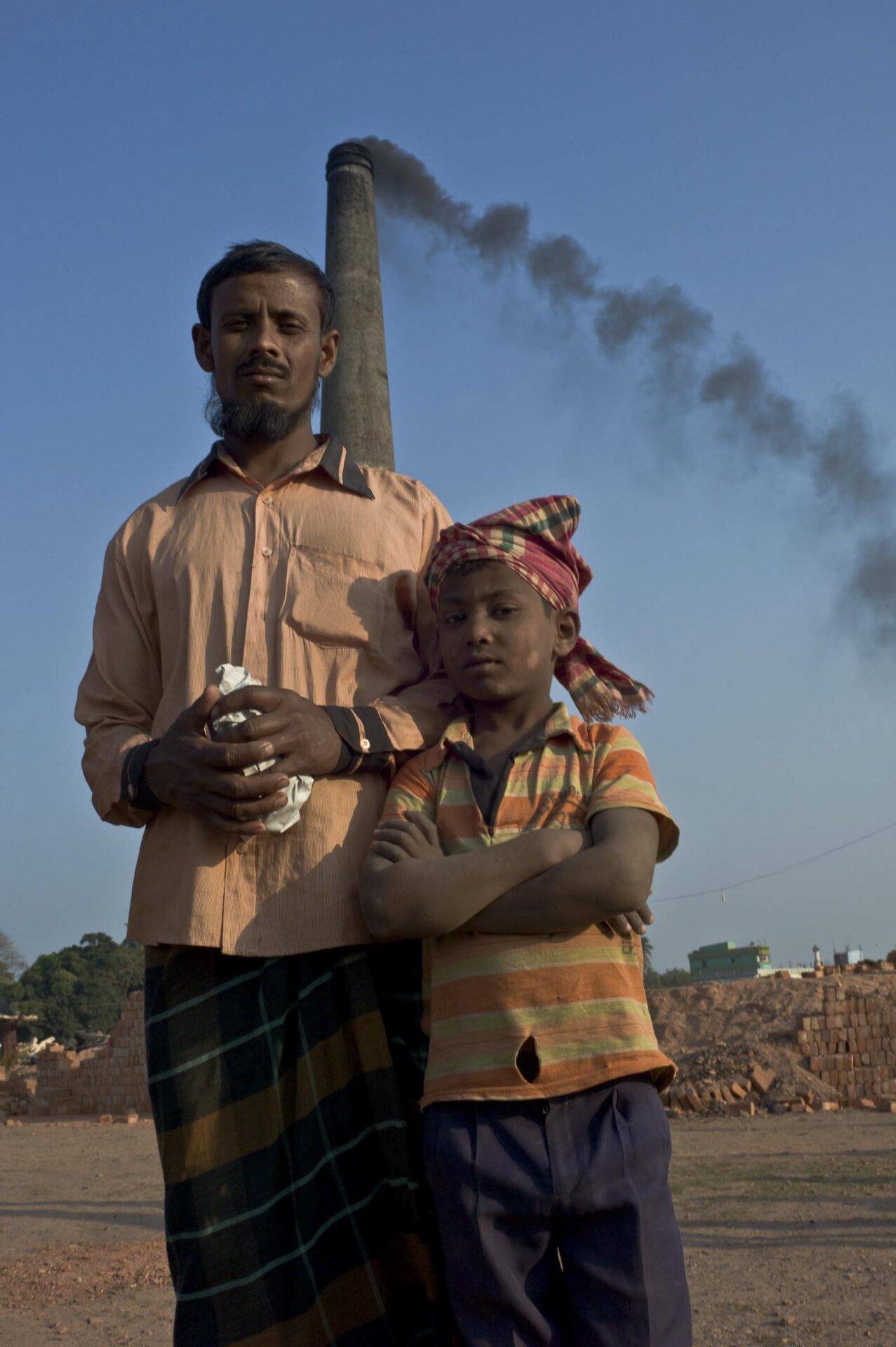 Workers at the brick production plant, outskirts of Dhaka, 2012