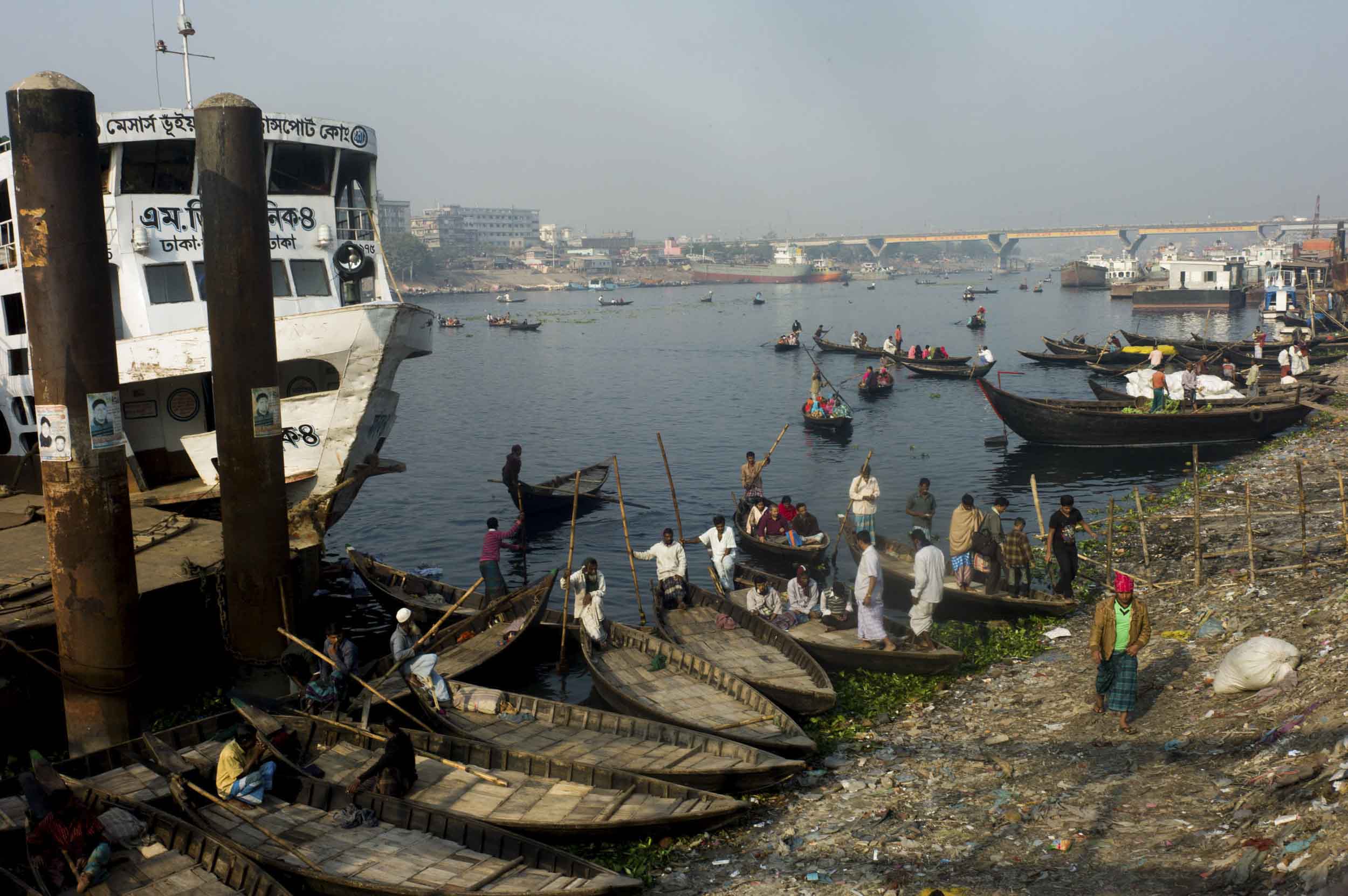Dhaka’s boat- and ferry-filled riverfront, 2012