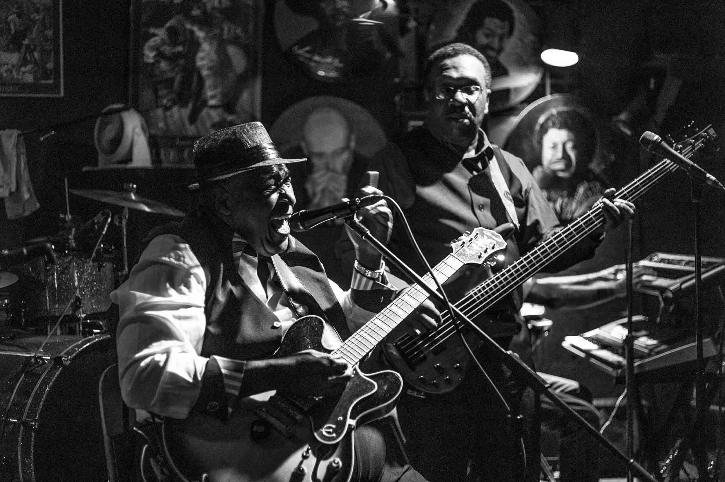 Deep in the Tallahassee countryside, The Joey Gilmore Band performs at the Bradfordville Blues Club, a juke joint that opened in 1964, 2015