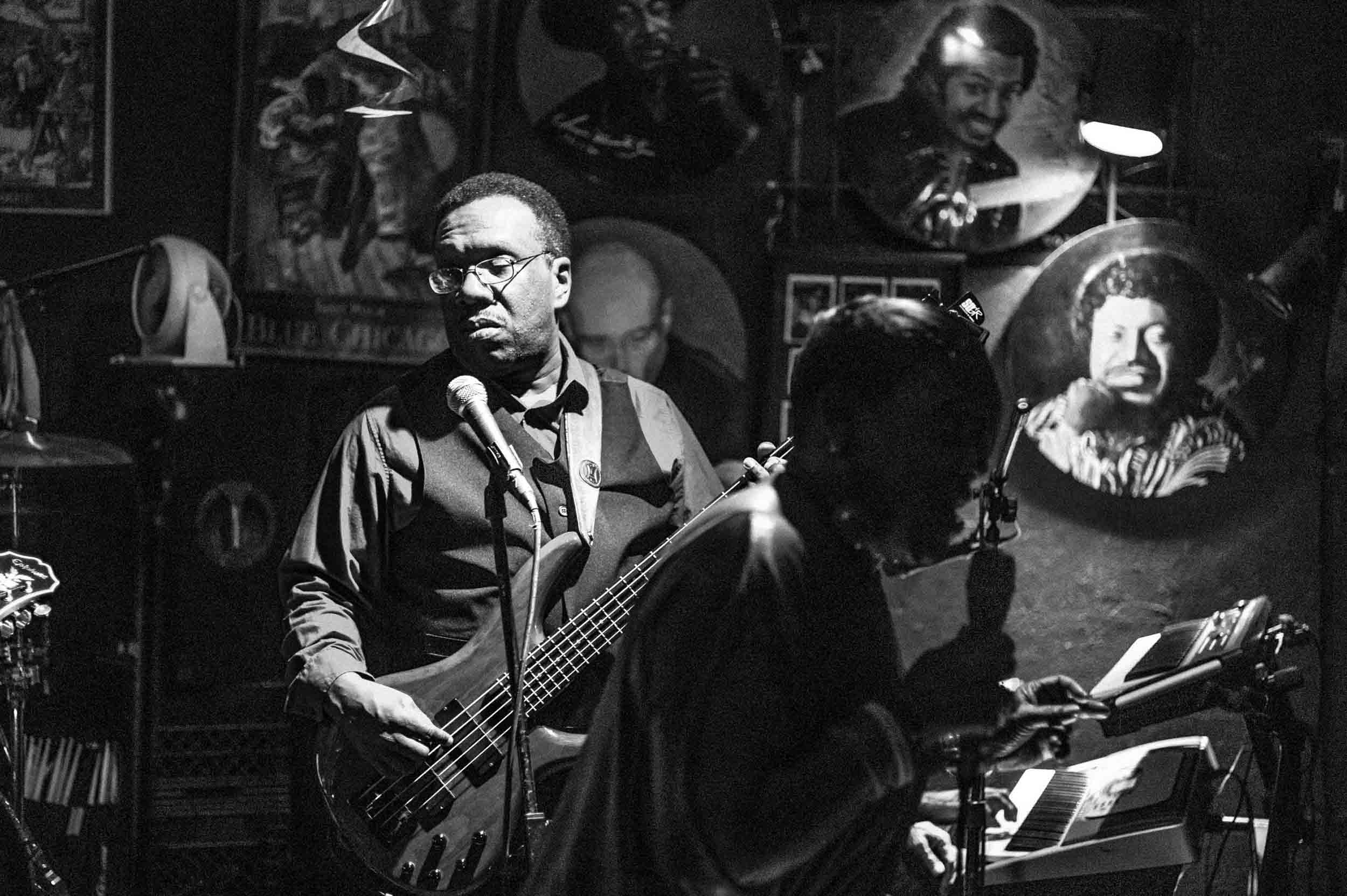 Robert “Hi-Hat” Carter on the bass