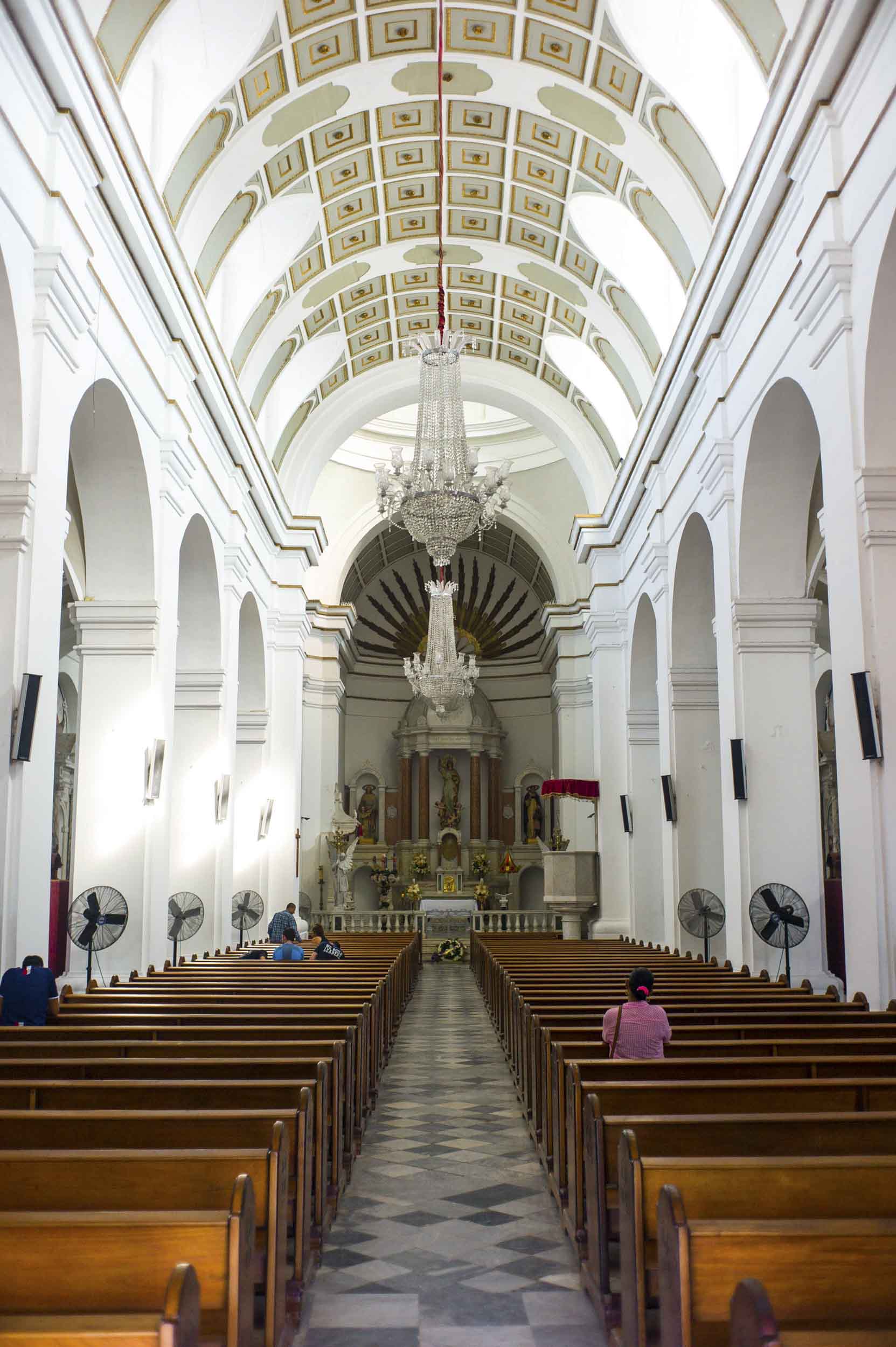 Inside the Santa Marta Cathedral, the church where Simon Bolivar was buried in 1830. His remains were moved to his birthplace in Caracas, Venezuela in 1842. Santa Marta, 2014