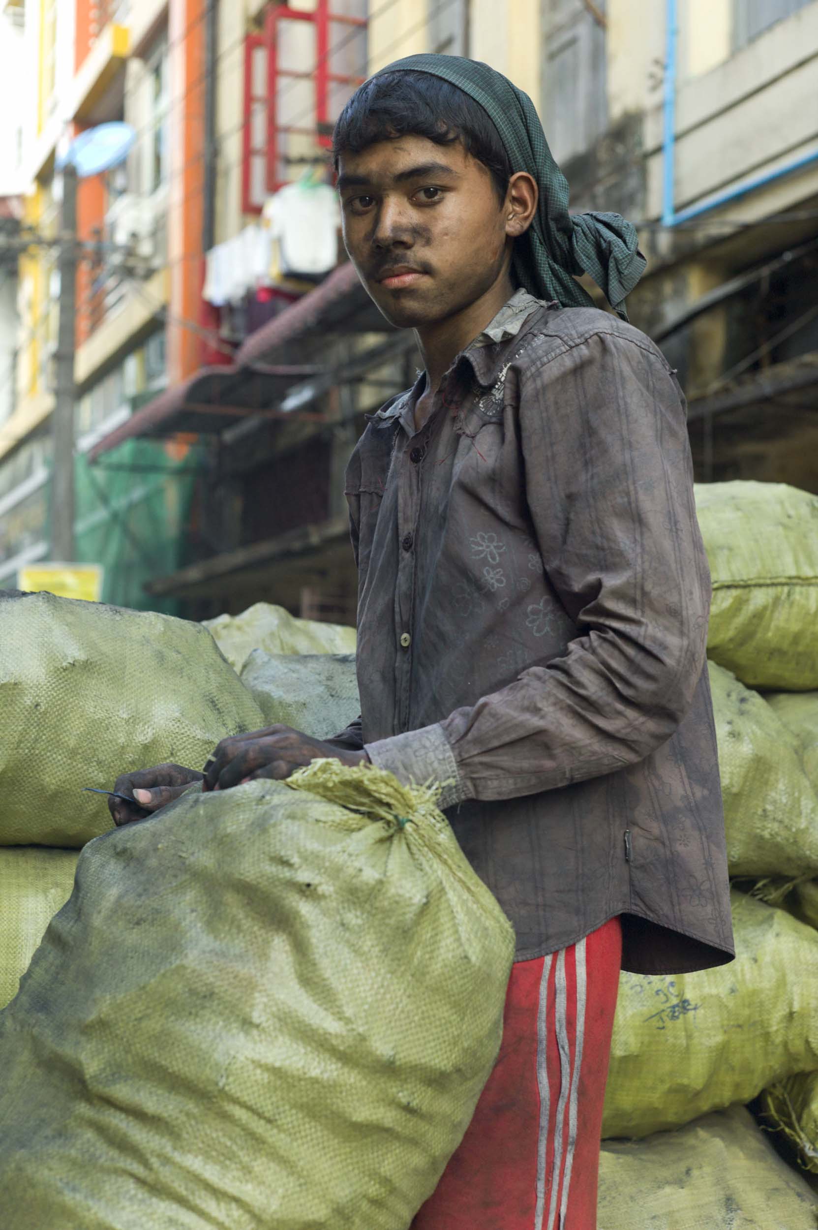 Coal laborer, Yangon, Myanmar, 2012