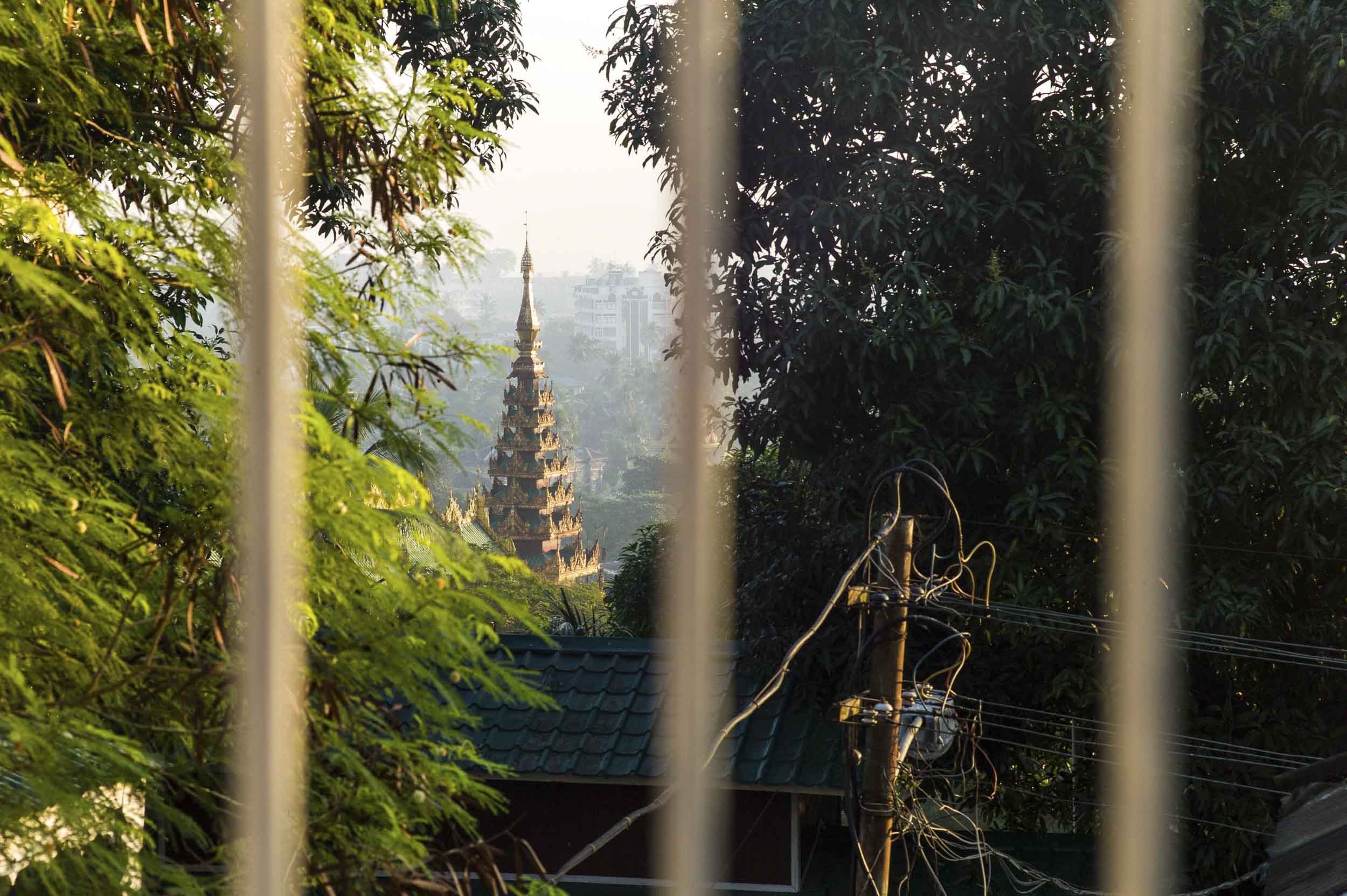 A morning view of Yangon from the Shwedagon Paya, 2012