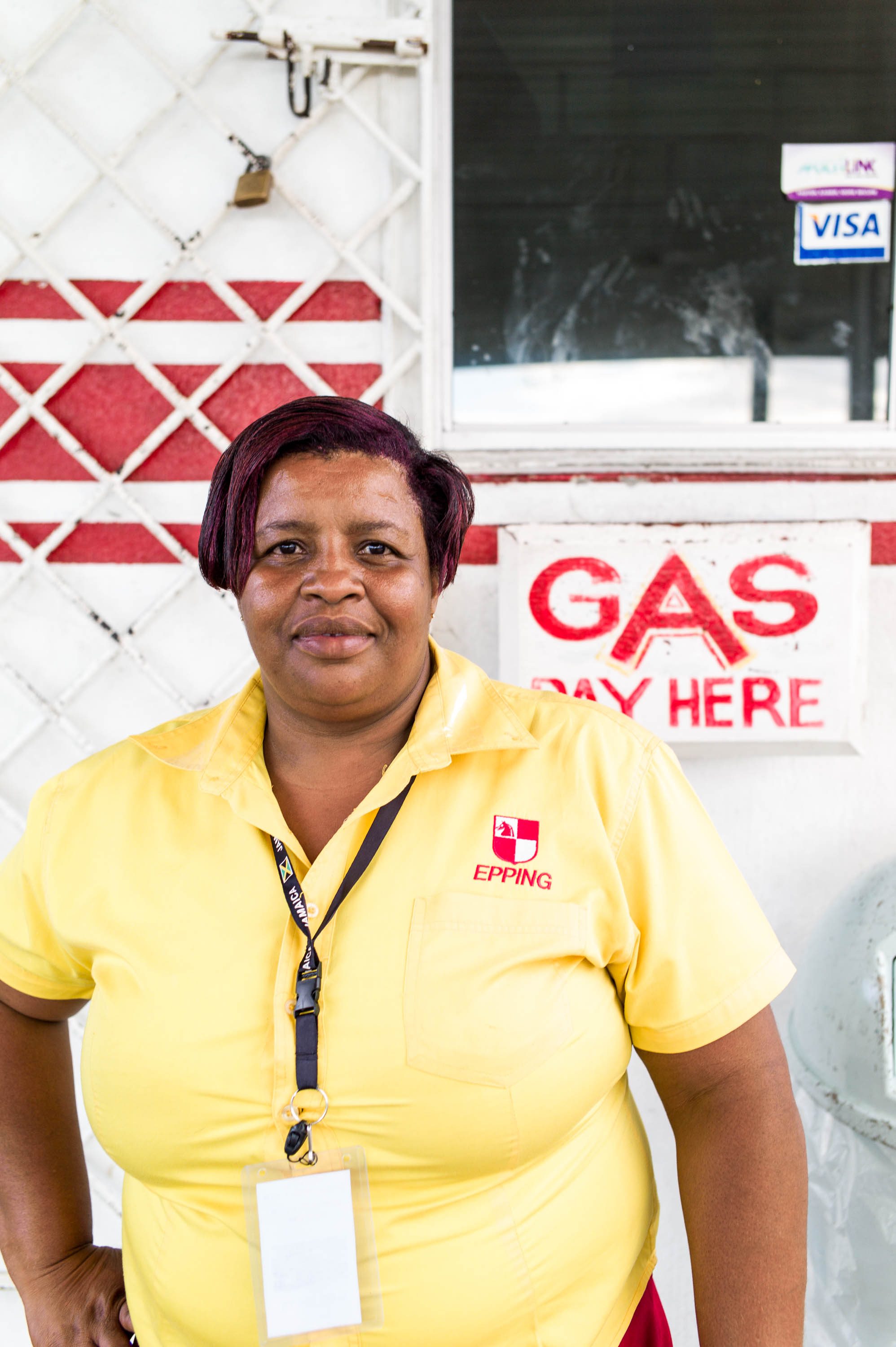 Shernette, age 45, Epping Service Station manager in Ocho Rios, Jamaica, 2017
